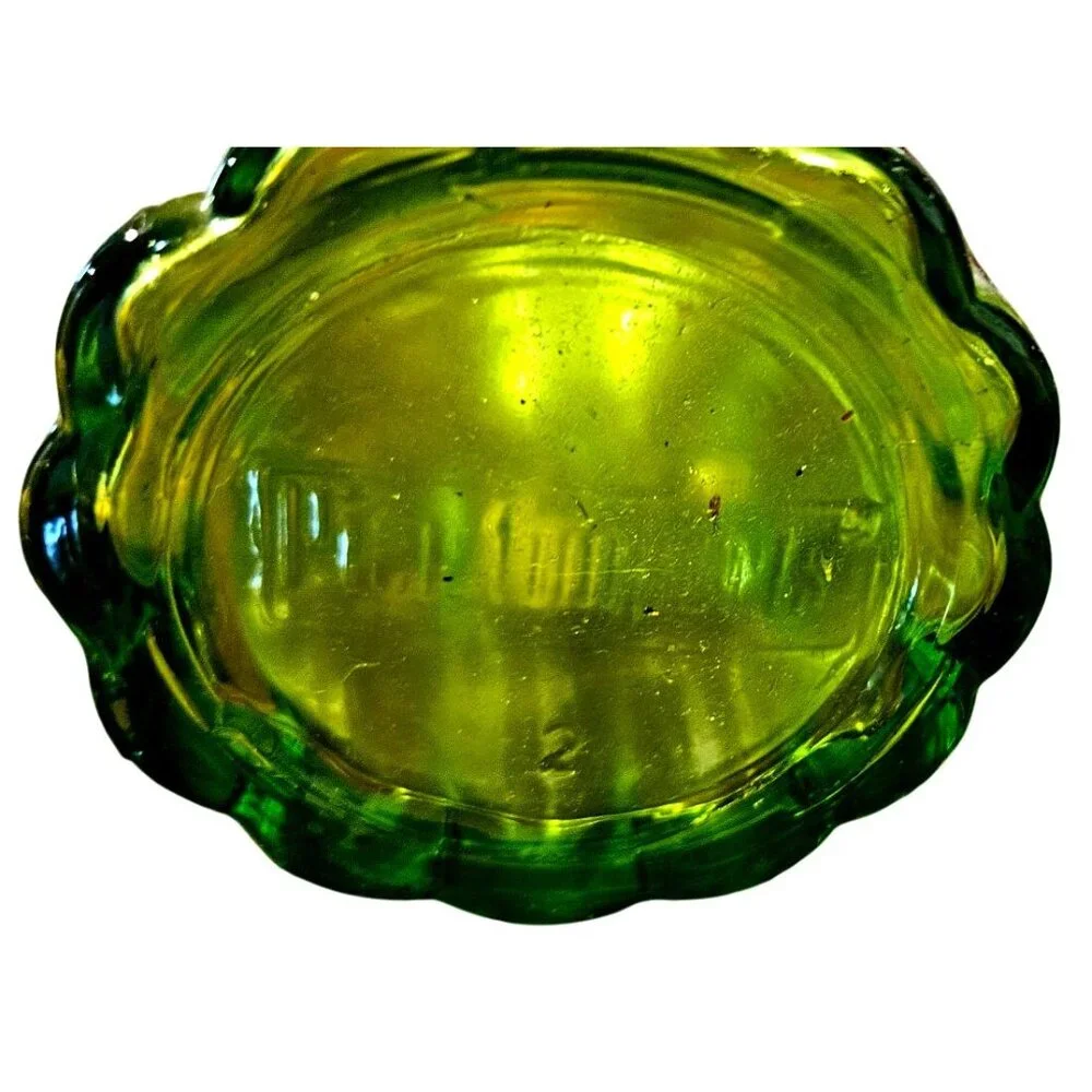 3 Green Decore Brass Gosling Figurine Pier 1 Glass‎ Bottle Asian Ceramic Vase
